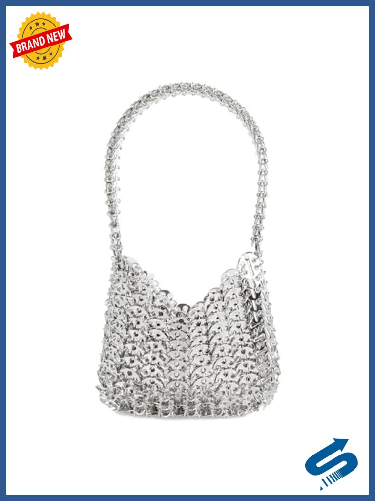 Metallic Disc Party Handbag - Metal Sequin Top Handle Bag For Evenings